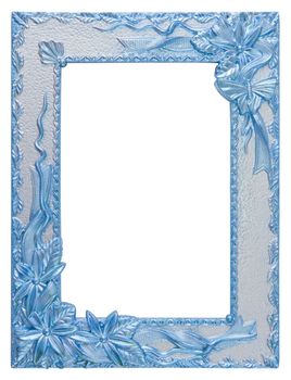 antique love blue frame isolated on white