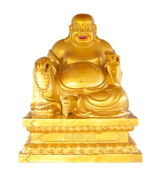 Statue of phra sangkajai Buddha isolated on white