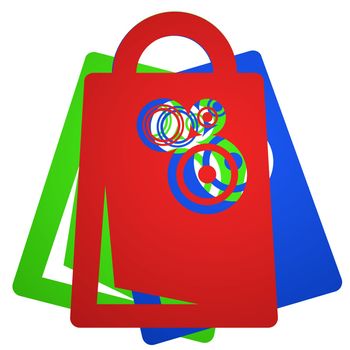 A shopping bag isolated against a white background