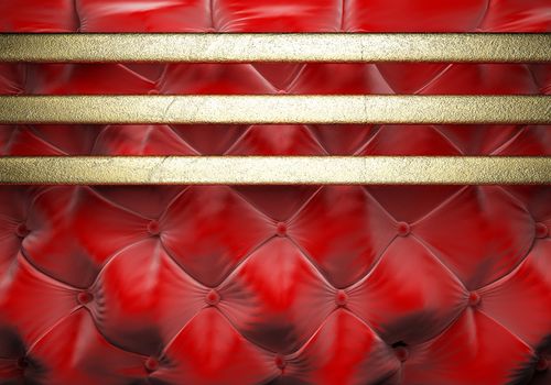 gold on red fabric background