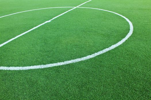 Artificial grass soccer field for background