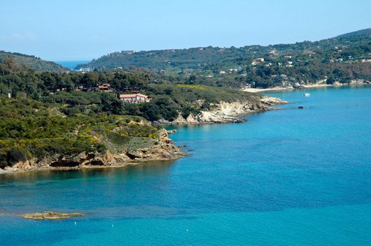 Overview of the coast of the island of Elba