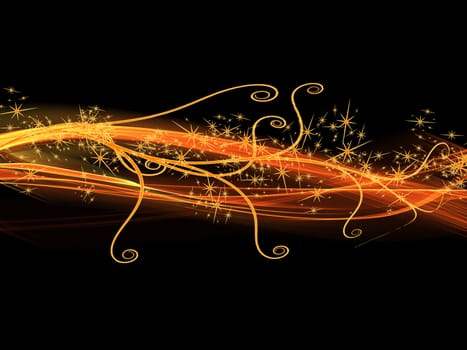 fantasy  black  background with sstars and abstract design