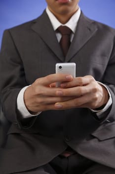 stock image man using mobile phone