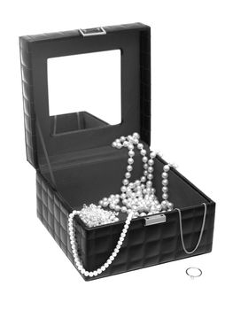 A jewellery box isolated against a white background