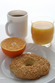cookie with orange, juice