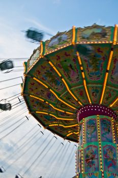 motion blur of a carousel at the Prater in Vienna