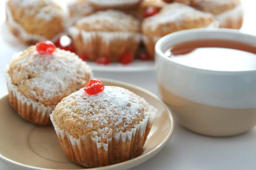 muffins with tea