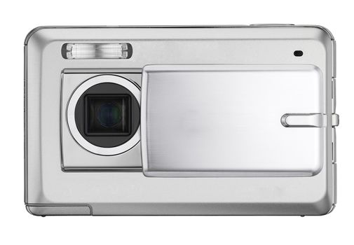 Digital compact photo camera isolated