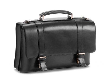 Black business briefcase isolated