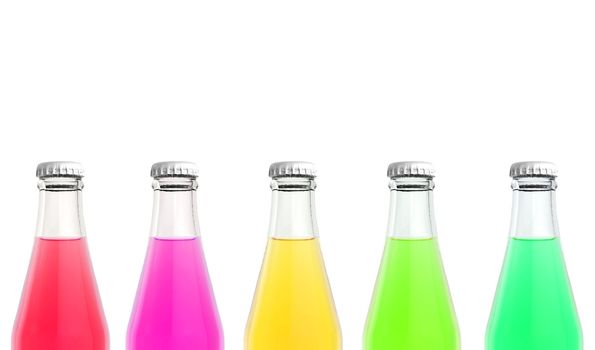 juice drink in glass bottles