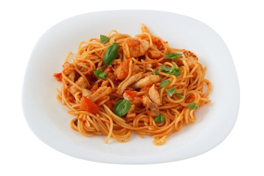 Spaghetti with seafood