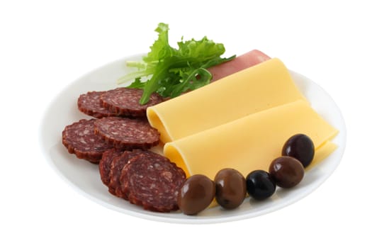 Sausages with cheese and olives