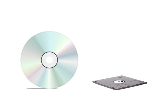 floppy disk and cd