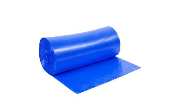 roll of blue garbage bags