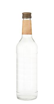 Bottle of vodka isolated on white background
