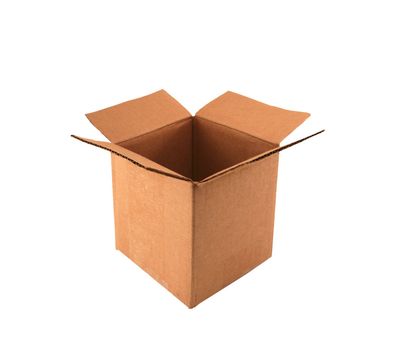 A Isolated Empty open cardboard box