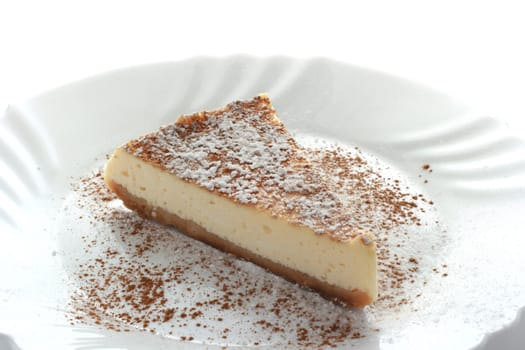 cheesecake on white plate