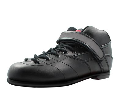 black lace-up shoe made of leather