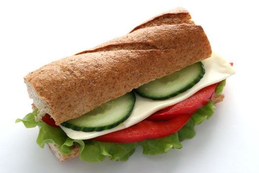 Sandwich with cheese and cucumber
