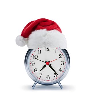 alarm clock with christmas santa hat