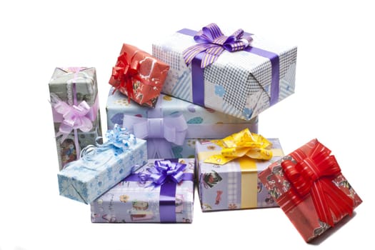 Colorful gifts box isolated