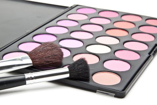 Makeup brushes and make-up eye shadows