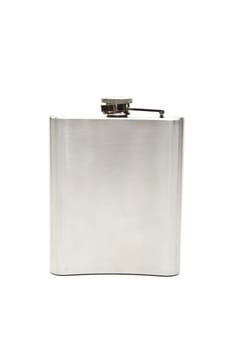 Stainless hip flask isolated