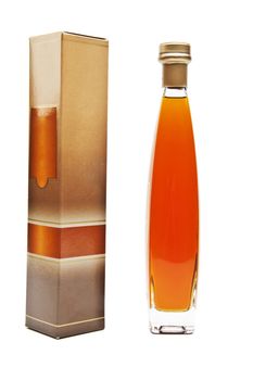 Cognac in bottle without labels