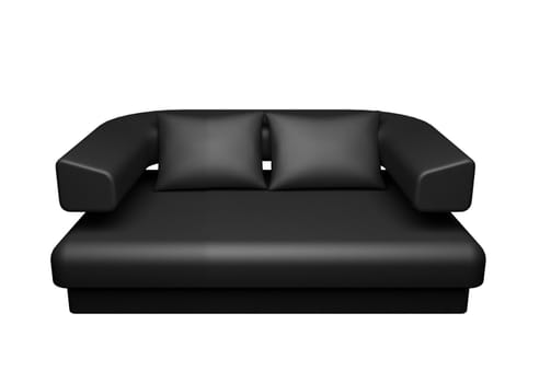 black sofa isolated on white background