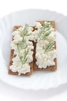 Toasts with cottage cheese