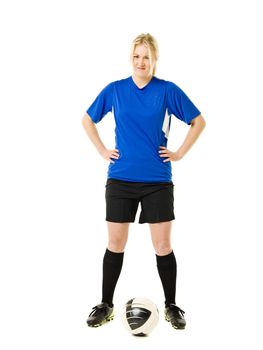 Soccer Woman isolated on white background