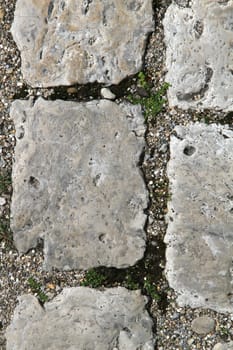 Background of a cobblestone floor.