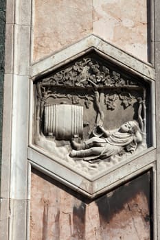 Florence - The hexagonal Relief on the Giottos' Campanile 