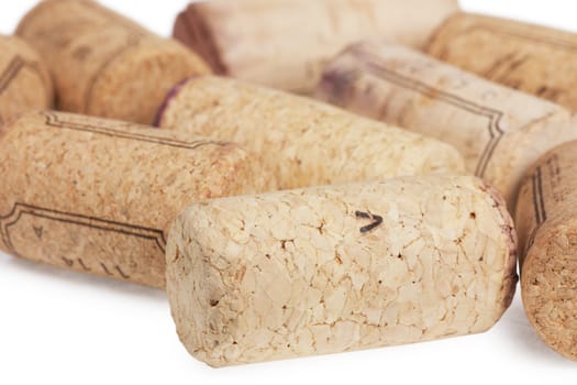 Macro view of a heap of wine corks