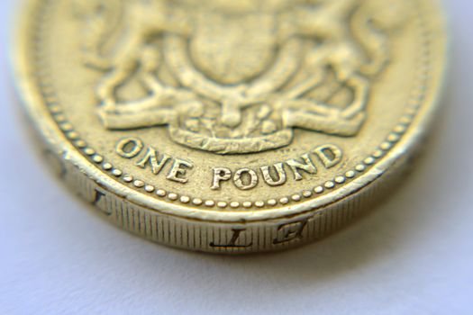 Macro shot of british pound coin