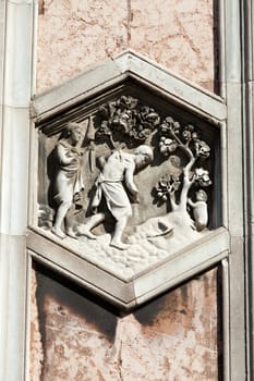 Florence - The hexagonal Relief on the Giottos' Campanile 