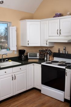 Modern kitchen countertop and appliances.