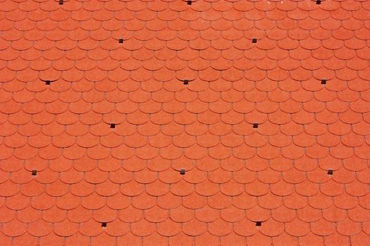 Asphalt roofing shingles on roof of the house