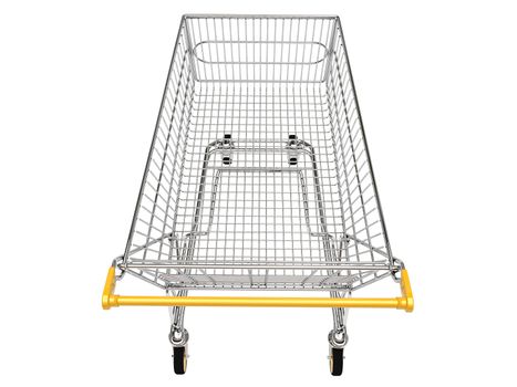 Shopping carts on wheels is isolated on a white background