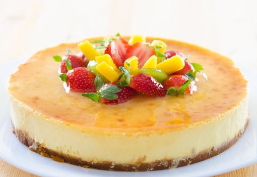 Freshly homemade passion fruit cheese cake