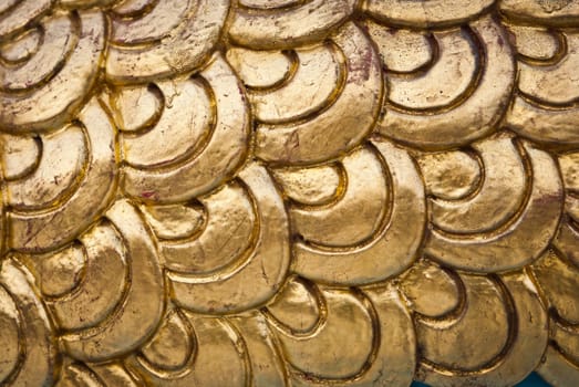 Golden dragon scale background texture
