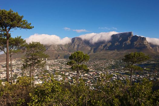 South Africa, Cape Town, clouds of Table Mountain