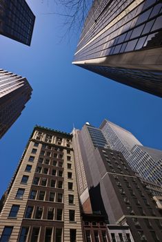 Skyline of New York at Wall Street