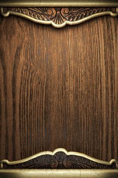 gold on wooden wall