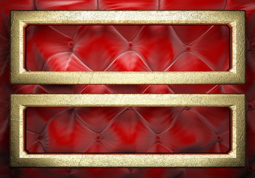 gold on red fabric background