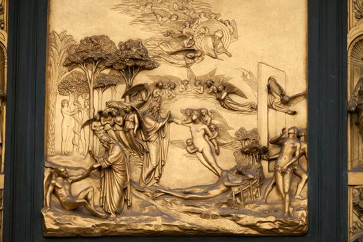 Florence - Baptistery , Panel of the Door of Paradise - Adam and Eve