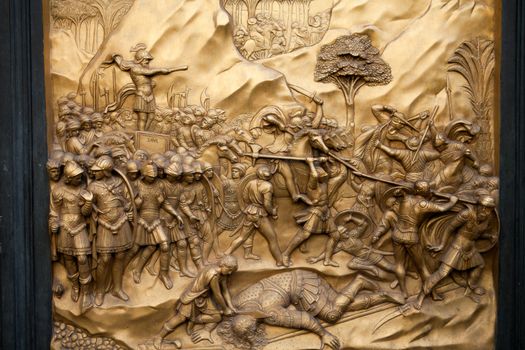 Florence - Baptistery , Panel of the Door of Paradise. David and Goliath