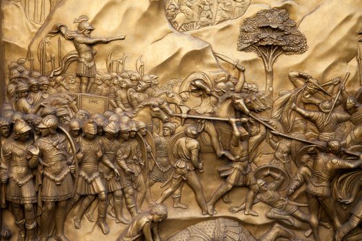 Florence - Baptistery , Panel of the Door of Paradise. David and Goliath