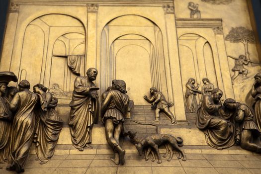 Florence - Baptistery , Panel of the Door of Paradise. Esau and Jacob